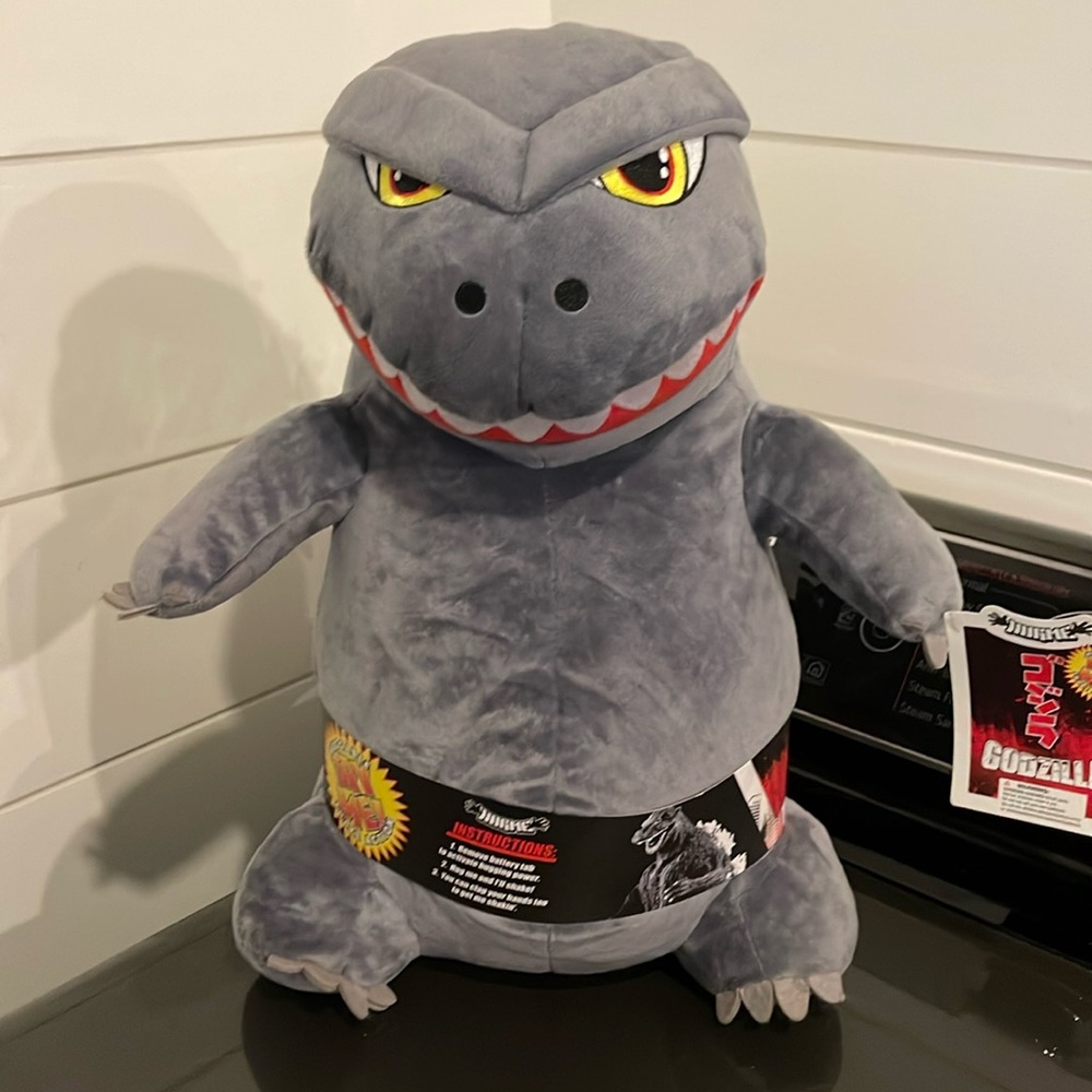 Godzilla plush moves when squeezed